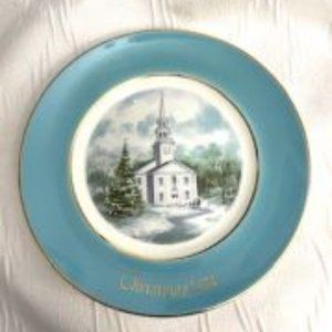 1974 Christmas Plate Country Church, Christmas Plate by Wedgwood for Avon, Chris